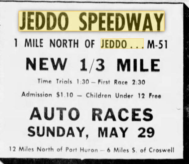 Jeddo Speedway - May 28 1955 Article (newer photo)